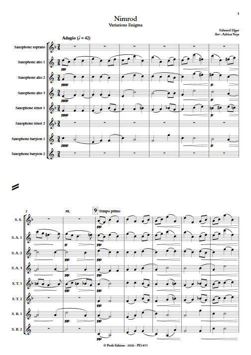 Nimrod - Ensemble de Saxophones - ELGARD E. - Partition
