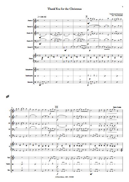 Thank You for the Christmas - Ensemble Variable - TRADITIONNEL JAMAICAIN - Partition