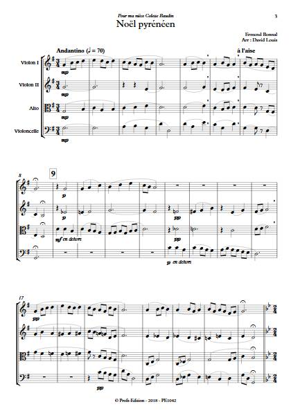 Noël Pyrénéen - Quatuor à Cordes - BONNAL E. - Partition