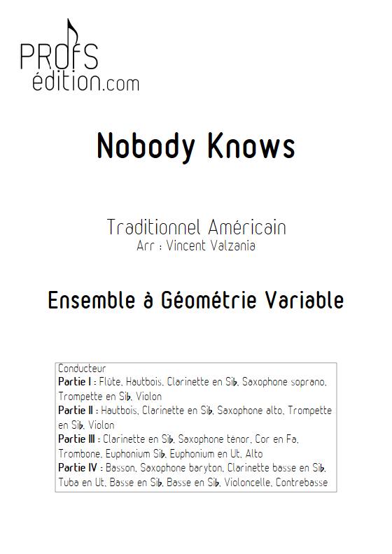 Nobody knows - Ensemble Variable - TRADITIONNEL AMERICAIN - page de garde