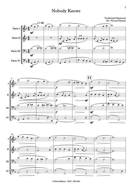Nobody knows - Ensemble Variable - TRADITIONNEL AMERICAIN - Partition