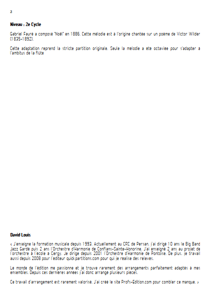 Noël - Duo Flûte & Piano - FAURE G. - Fiche Pédagogique