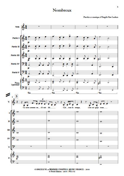 Nombreux - Ensemble Variable - ANGELE - Partition