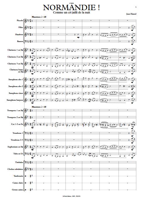 Normandie ! - Orchestre d'Harmonie - HAMEL J. - Partition