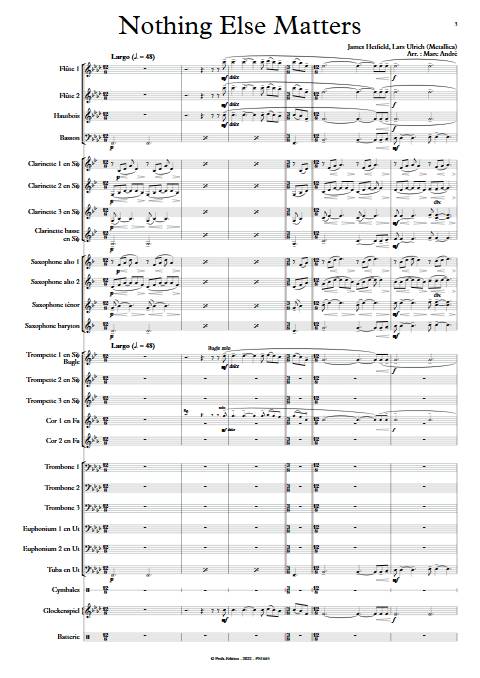 Nothing Else Matters - Orchestre d'Harmonie - HELFIELD J. - Partition