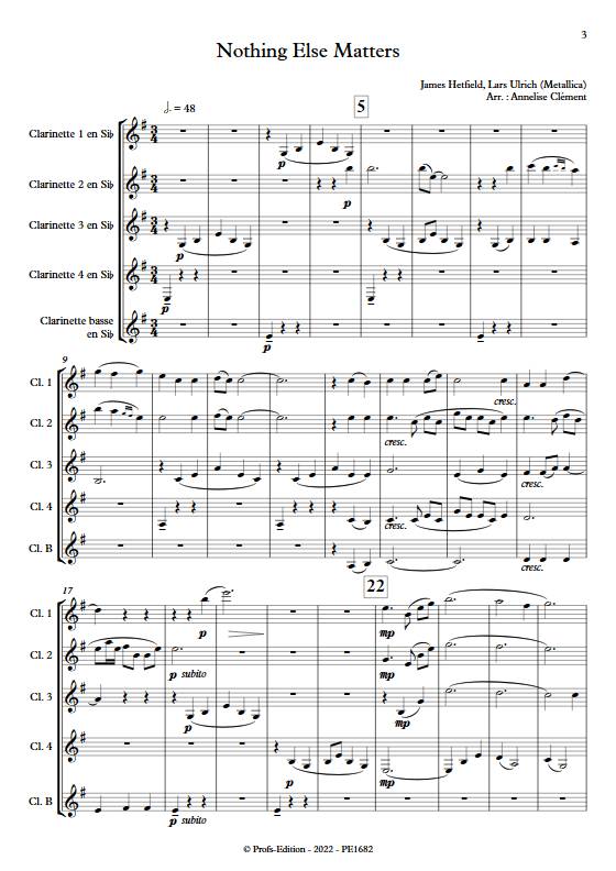 Nothing Else Matters - Ensemble de Clarinettes - HELFIELD J. - app.scorescoreTitle