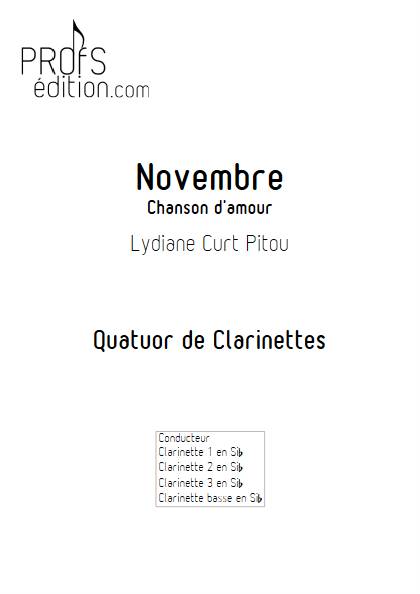 Novembre - Chanson d'amour - Quatuor de Clarinettes - CURT PITOU L. - page de garde