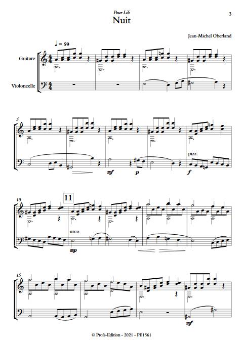 Nuit - Duo Guitare Violoncelle - OBERLAND J. M. - app.scorescoreTitle