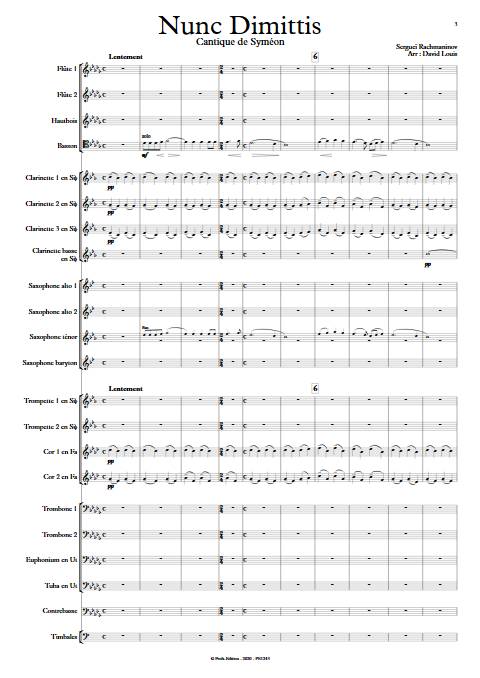 Nunc dimittis - Orchestre d'Harmonie - RACHMANINOV S. - app.scorescoreTitle