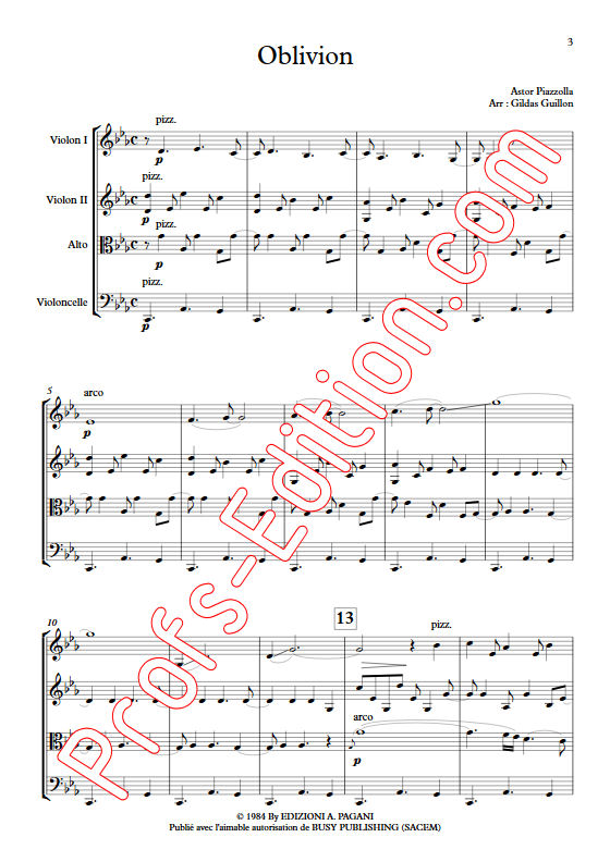 Oblivion - Quatuor à Cordes - PIAZZOLLA A. - app.scorescoreTitle