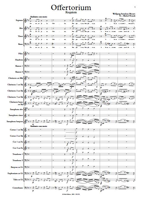 Offertorium - Requiem - Harmonie et chœur - MOZART W. A. - app.scorescoreTitle