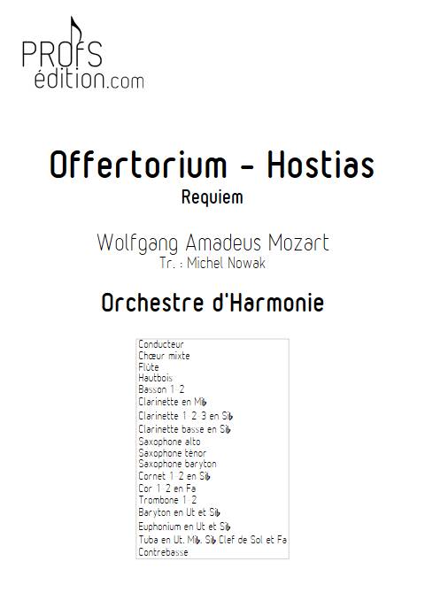 Offertorium Hostias - Requiem - Harmonie et chœur - MOZART W. A. - page de garde