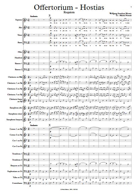 Offertorium Hostias - Requiem - Harmonie et chœur - MOZART W. A. - app.scorescoreTitle