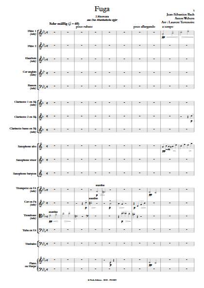L'Offrande Musicale - Orchestre d'Harmonie - BACH J.S. WEBERN A. - Partition