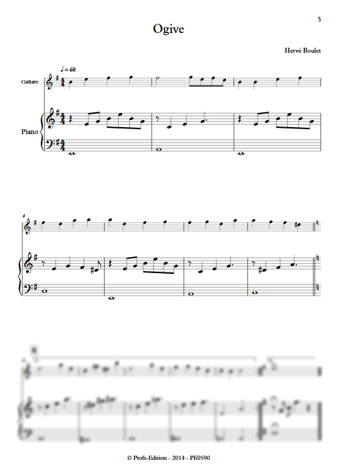 Ogive - Duo Guitare et Piano - BOULET H. - Partition