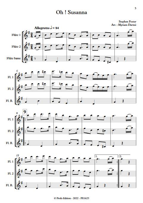 Oh Susanna - Ensemble de Flûtes - FOSTER S. - Partition