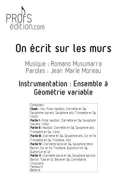 On écrit sur les murs - Ensemble à Géométrie Variable - MUSUMARRA R. - app.scorescoreTitle