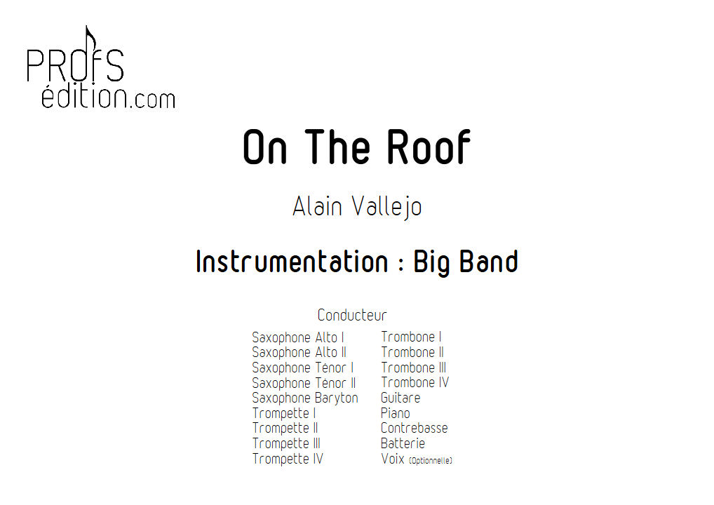 On The Roof - Big Band - VALLEJO A. - page de garde