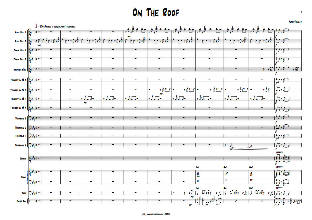 On The Roof - Big Band - VALLEJO A. - Partition