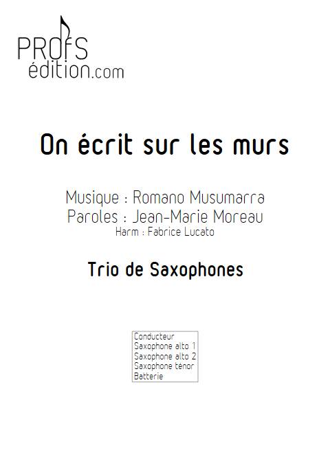 On écrit sur les murs - Trio de Saxophones - MUSUMARRA R. - page de garde