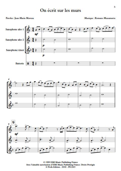 On écrit sur les murs - Trio de Saxophones - MUSUMARRA R. - app.scorescoreTitle