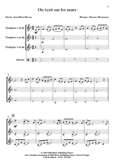 On écrit sur les murs - Trio de Trompette - MUSUMARRA R. - app.scorescoreTitle