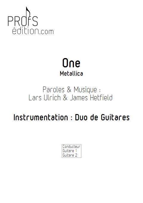 One - Duo de Guitares - METALLICA - page de garde