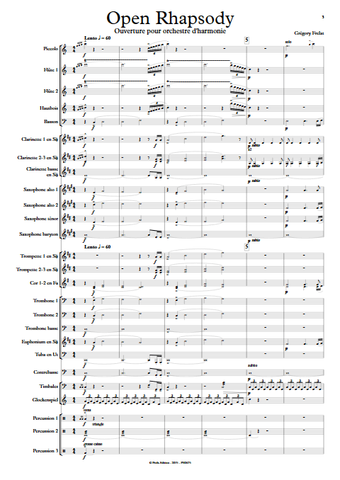 Open Rhapsody - Orchestre d'Harmonie - FRELAT G. - Partition