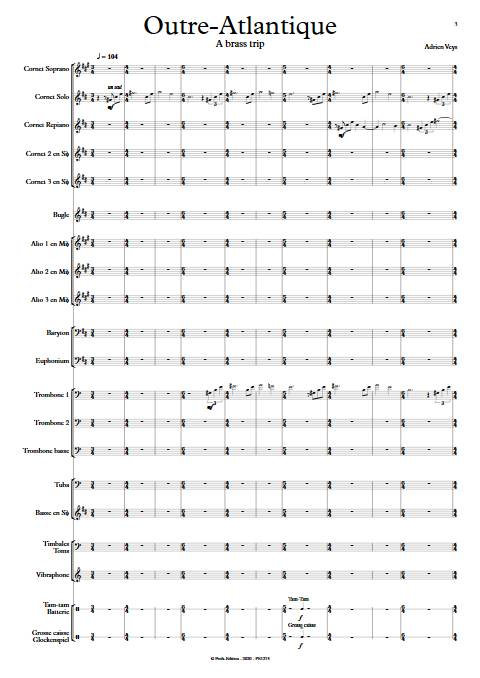 Outre Atlantique - Brass Band - VEYS A. - Partition
