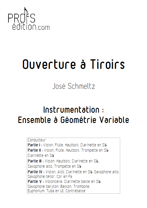 Ouverture à Tiroirs - Ensemble à Géométrie Variable - SCHMELTZ J. - page de garde