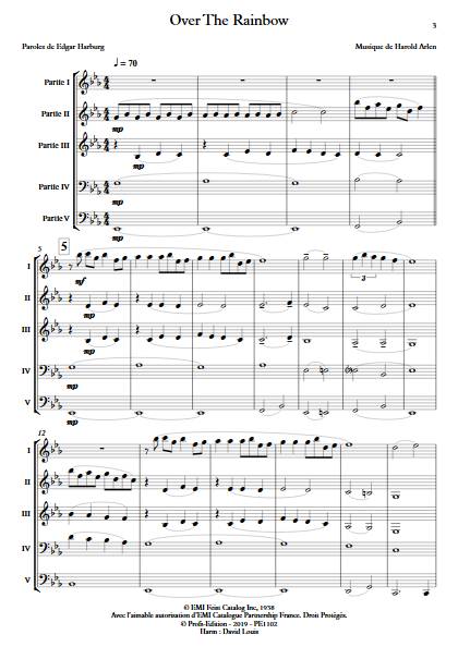 Over the rainbow - Ensemble Variable - ARLEN H. - Partition