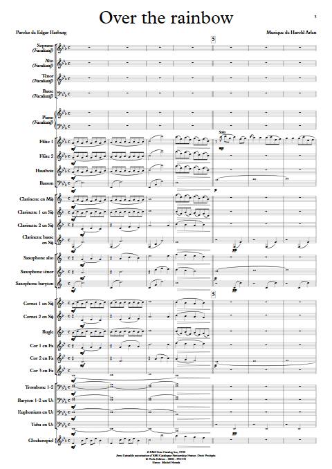 Over the rainbow - Orchestre d'Harmonie - ARLEN H. - Partition