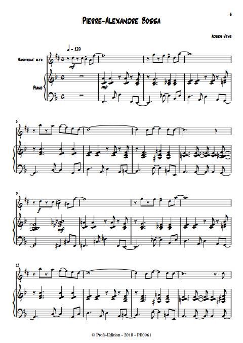 Pierre-Alexandre Bossa - Duo Saxophone Piano - VEYS A. - app.scorescoreTitle