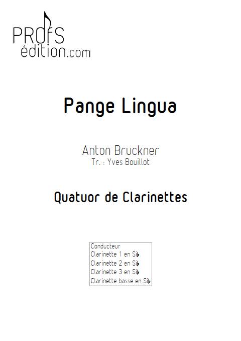 Pange Lingua - Quatuor de Clarinettes - BRUCKNER A. - page de garde