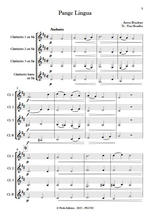 Pange Lingua - Quatuor de Clarinettes - BRUCKNER A. - app.scorescoreTitle