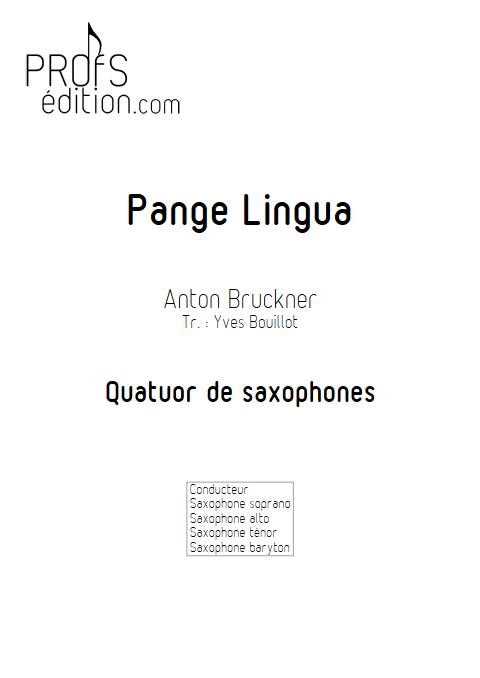 Pange Lingua - Quatuor de Saxophones - BRUCKNER A. - page de garde