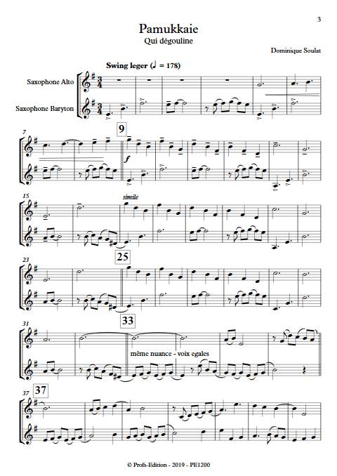Pamukkale - Duo de Saxophones - SOULAT D. - Partition