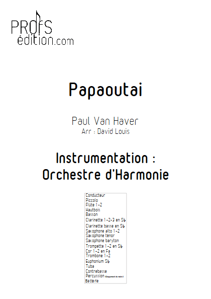 Papaoutai - Orchestre d'Harmonie - STROMAE - page de garde