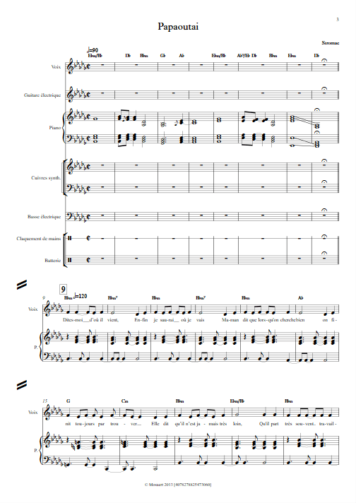 Papaoutai - Relevé Complet - STROMAE - app.scorescoreTitle