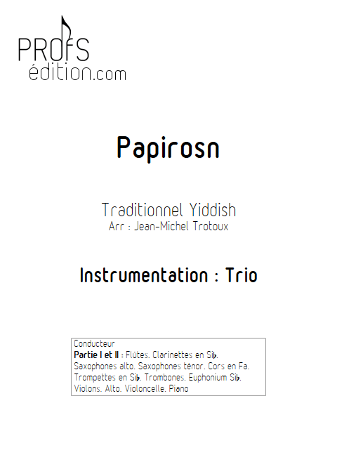 Papirosn - Trio - TRADITIONNEL - page de garde