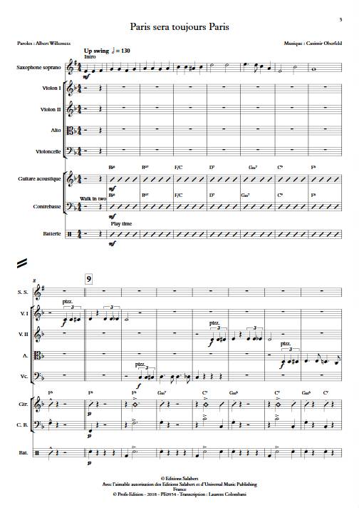 Paris sera toujours Paris - Octet - OBERFELD C. - Partition