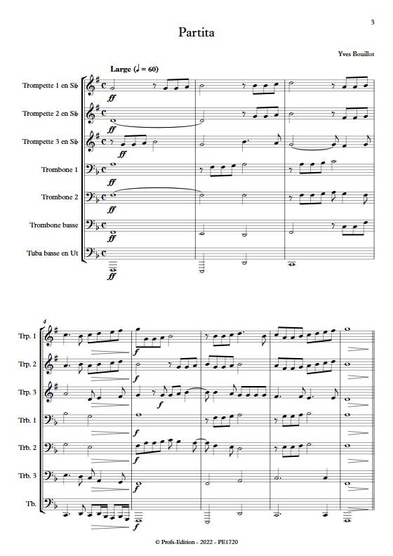 Partita pour cuivres - ensemble de cuivres - BOUILLOT Y. - app.scorescoreTitle