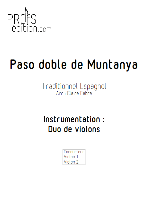 Paso doble de muntanya - Duo Violons - TRADITIONNEL ESPAGNOL - page de garde