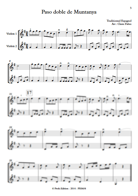 Paso doble de muntanya - Duo Violons - TRADITIONNEL ESPAGNOL - app.scorescoreTitle