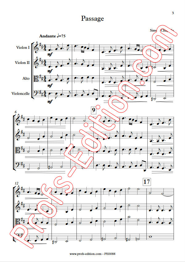Passage - Quatuor à Cordes - CHAPELLE S. - app.scorescoreTitle