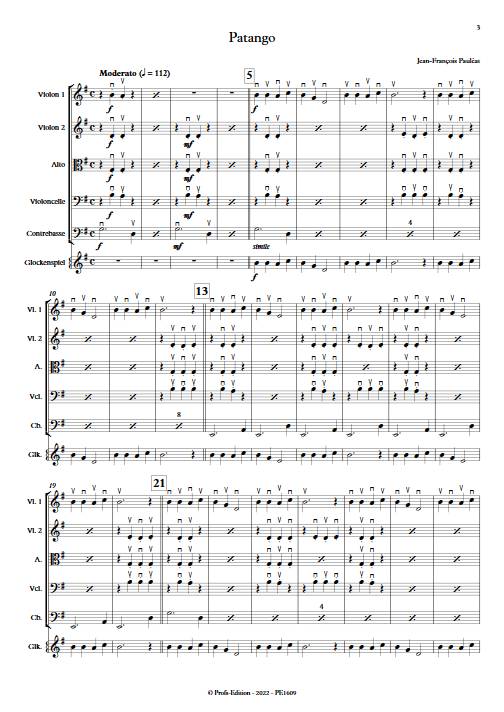 Patango - Orchestre à cordes - PAULEAT J. F. - Partition