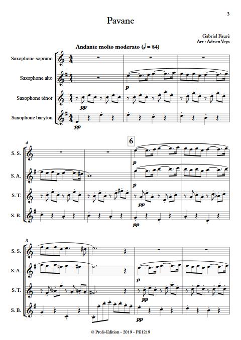 Pavane - Quatuor de Saxophones - FAURE G. - Partition