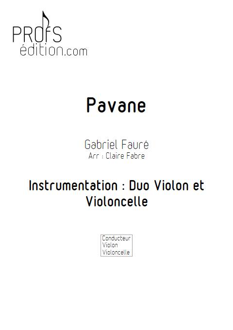 Pavane - Duo violon Violoncelle - FAURE G. - page de garde