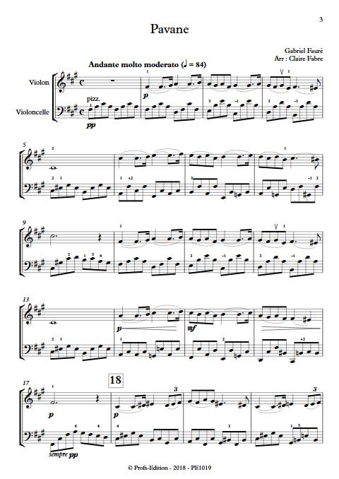 Pavane - Duo violon Violoncelle - FAURE G. - app.scorescoreTitle