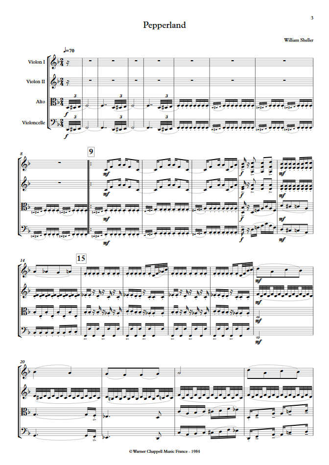 4 Quatuors (Livre 2) - Quatuor à Cordes - SHELLER W. - page de garde